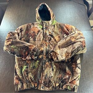 Totes Camouflage Black Quilted  Hunting Jacket Sz L